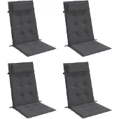 vidaXL Stoelkussens 4 st hoge rug oxford stof antracietkleurig