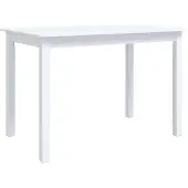 vidaXL Eettafel 114x71x75 cm massief rubberwood wit