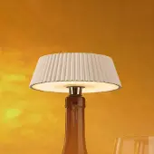 Mantra-Iluminacion LED tafellamp Relax, wit, fles, oplaadbare batterij dimbaar, wit / opaal, Aluminium