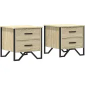 vidaXL Nachtkastjes 2 st 40x41x40 cm bewerkt hout sonoma eikenkleurig