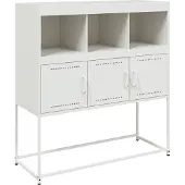 vidaXL Dressoir 100,5x39x107 cm staal wit