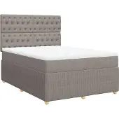 vidaXL Boxspring met matras stof taupe 160x200 cm