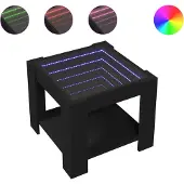 vidaXL Salontafel met LED 53x53x45 cm bewerkt hout zwart