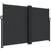 vidaXL Windscherm uittrekbaar 160x1200 cm zwart