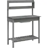 vidaXL Oppottafel met spoelbak 147,5x44x139,5 cm vurenhout grijs