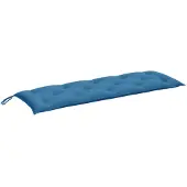 vidaXL Tuinbankkussen 150x50x7 cm stof gemêleerd blauw