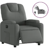 vidaXL Fauteuil elektrisch verstelbaar stof donkergrijs