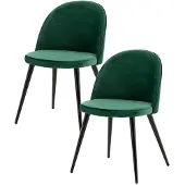 Ebuy24 2 x Skagen eetkamerstoel velours groen,zwart.