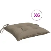 vidaXL Stoelkussens 6 st 40x40x7 cm oxford stof taupe