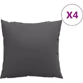 vidaXL Bankkussens 4 st 50x50 cm stof antracietkleurig