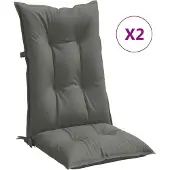 vidaXL Stoelkussens 2 st hoge rug 120x50x7 cm stof donkergrijs