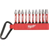 Milwaukee carabiner 10-delig SHOCKWAVE bits 50mm - 4932480941 bitset