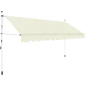 vidaXL Luifel handmatig uittrekbaar 350 cm crème
