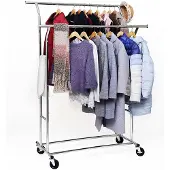 Parya - Verstelbaar Kleding Rek - Met Wieltjes