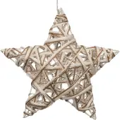 Anna's Collection - Verlichte jute ster met glitter - H40 cm - 15 warm witte ledlampjes - Afmetingen: H40 cm - Aantal ledlampjes: 15 - Kleur ledlampjes: warm wit