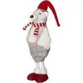 Intratuin Kerstfiguur Ijsbeer Wit / Grijs 17 X 15 X 67 Cm