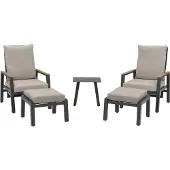 Intratuin Verstelbare 5-delige Aluminium Relax-set Demi Antraciet
