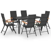 vidaXL 7-delige tuinset, zwart en bruin