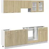 vidaXL 8-delige Keukenkastenset Lyon bewerkt hout sonoma eikenkleurig