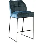 Livin24 Velvet barkruk Janna blauw 82 cm