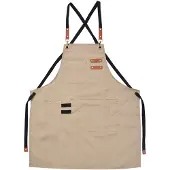 Clayre & Eef Keukenschort 75x66 cm Beige Polyester Beige