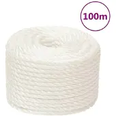 vidaXL Werktouw 16 mm 100 m polypropeen wit