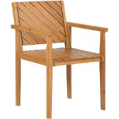 Beliani BARATTI - Tuinstoelen set van 6 - Lichtbruin - Acaciahout