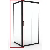 Saqu Sturdy zijwand incl. antikalk 100x200cm mat zwart