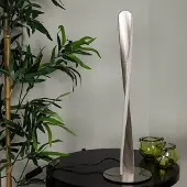 LumenXL Gedraaide design tafellamp Rizar - satijn nikkel