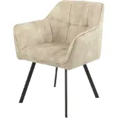 Starfurn Eetkamerstoel Emma Velvet Taupe- Set van 2