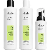 Nioxin SYSTEM 2 Natuurlijk, zichtbaar dunner wordend haar Natural Hair Progressed Thinning3-Step-System Set Scalp + Hair Shampoo 300 ml + Scalp + Hair Conditioner 300 ml + Scalp Care + Hair Thickeing