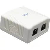 Gembird RJ45 wandcontactdoos | UTP (2x RJ45, Cat6, Horizontaal, Opbouw)