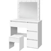 Lykke make-uptafel met verlichting, model Amelia, 94 cm, wit