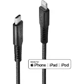Lindy 31286 USB-kabel USB 2.0 Apple Lightning stekker, USB-C stekker 1.00 m Zwart