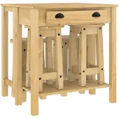 vidaXL 5-delige Barset massief grenenhout