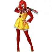 Atosa Halloween Clown Kostuum Geel M-L