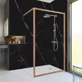 Regn Nature Inloopdouche 100x200cm - Houtlook - Veiligheidsglas - Douche, Douchewanden, Inloopdouche, Vaste Wand - 8720297698224