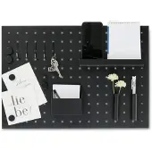 Zeller Memobord voor kantoor of thuis - metaal - zwart - incl. benodigdheden - 50 x 35 cm - Krijtborden
