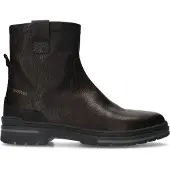 Manfield Donkerbruine leren boots | Maat 41