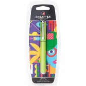 Sheaffer Balpen en Rollerball met Rubber Grip Blauw/Groen Aanbieding!