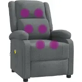 vidaXL Massagestoel stof donkergrijs