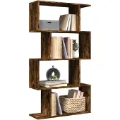 vidaXL Kamerscherm / boekenkast 4-laags 70x24x129 cm hout gerookt eik