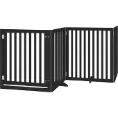 vidaXL Hondenhek inklapbaar 4 panelen 320 cm populierenhout zwart