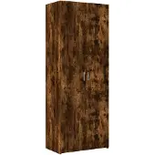 vidaXL Hoge kast 70x42,5x185 cm bewerkt hout gerookt eikenkleurig