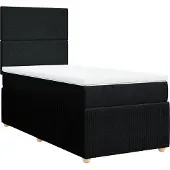 vidaXL Boxspring met matras stof zwart 90x200 cm