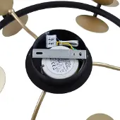 LUCANDE LED-plafondlamp Pallo, dimbaar, zwart, Woon-/ Eetkamer, metaal, Modern, LED plafondlamp
