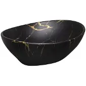 Kerra KR 707 keramische opzetwastafel 41.5x33.5cm marmer zwart/goud