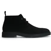 Manfield Zwarte suède veterboots | Maat 42