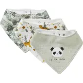 Vertbaudet Set met 3 slabbetjes van katoengaas set groene panda