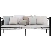 vidaXL Bedbank metaal zwart 90x200 cm